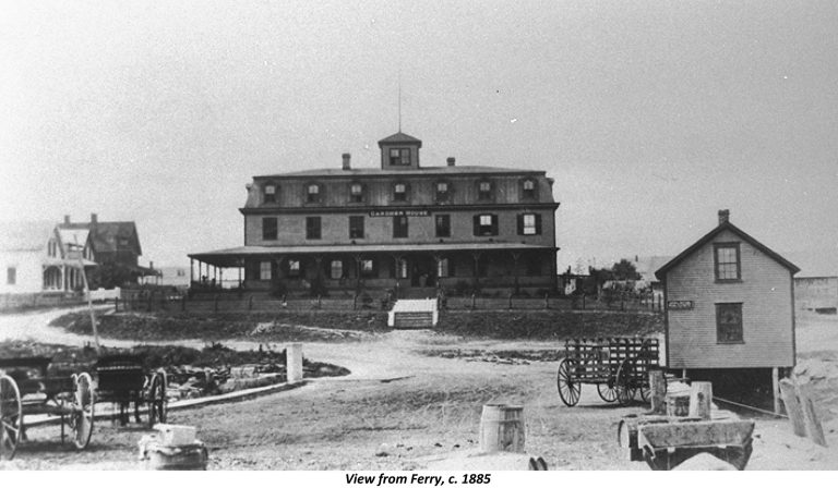 Rec Center View from Ferry 1885 labeledbw