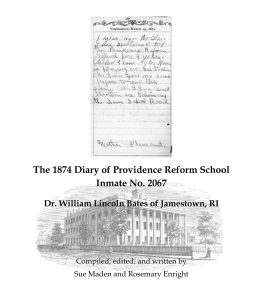 The 1874 Diary of Providence Reform School